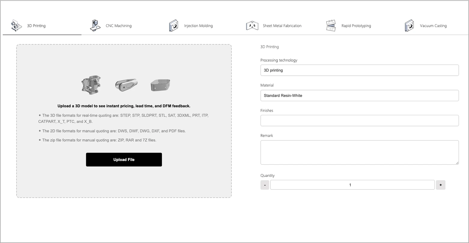 Instant quote platform